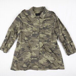Banana Republic Camo Military Army Jacket Women's Petite Medium 3/4 Sleeves